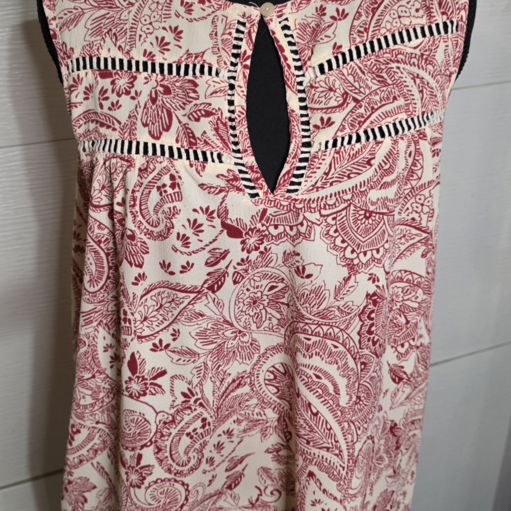 Knox Rose Red and Cream Blouse